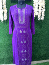 Viscose Kurti with Lucknowi Chikankari & Hand Embroidered Cutdana Work