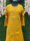 Lucknowi Chikankari Long Kurti with Full Hand Embroidery