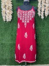 Lucknowi Chikankari Strappy Long Kurta