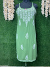 Lucknowi Chikankari Strappy Long Kurta