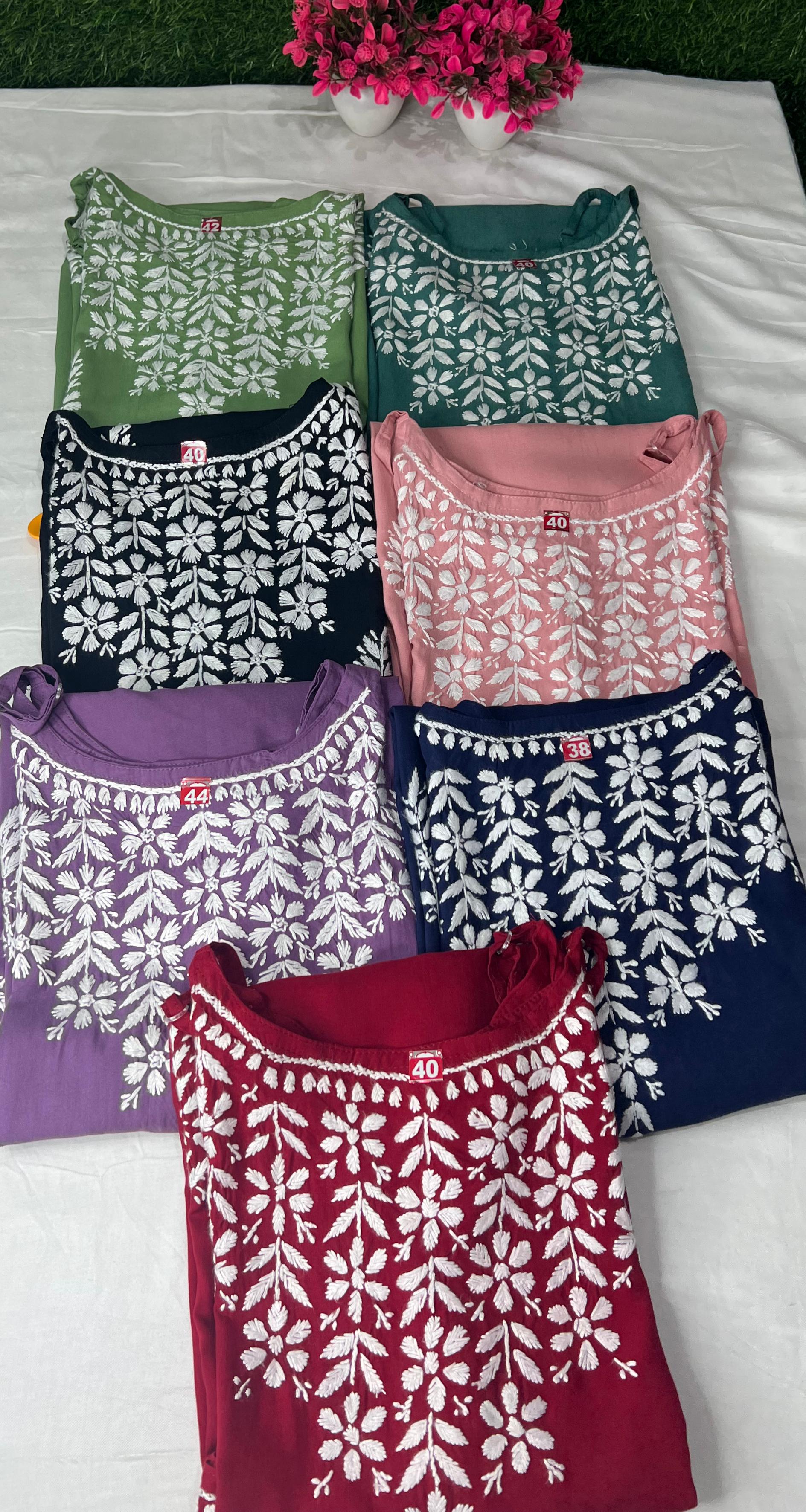 Lucknowi Chikankari Strappy Long Kurta