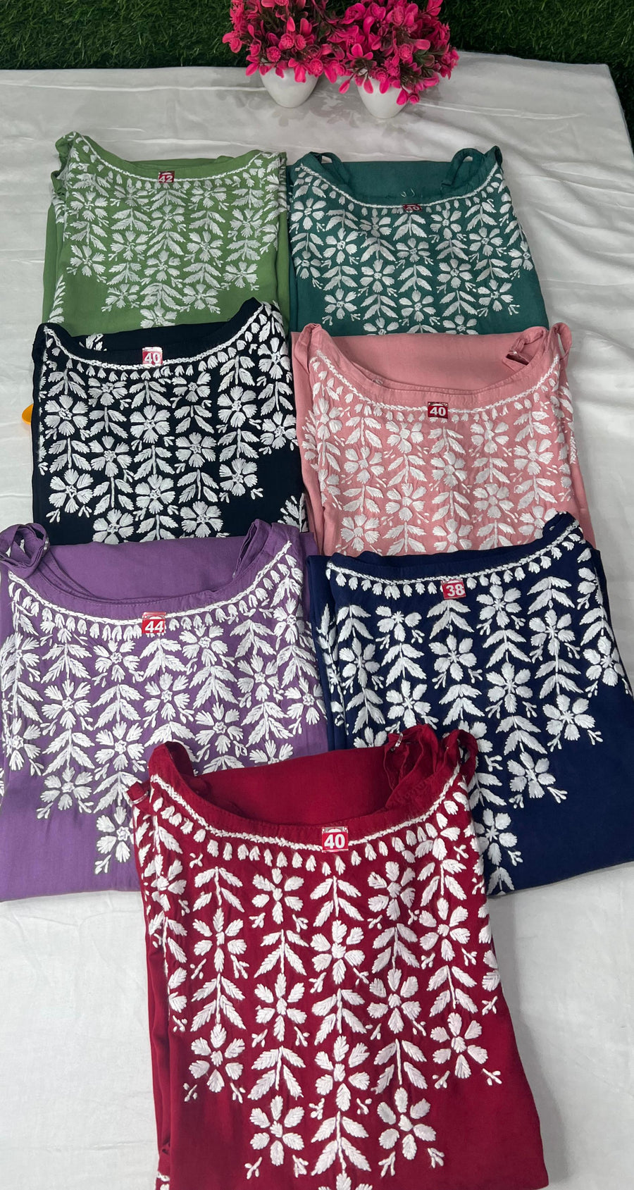 Lucknowi Chikankari Strappy Long Kurta