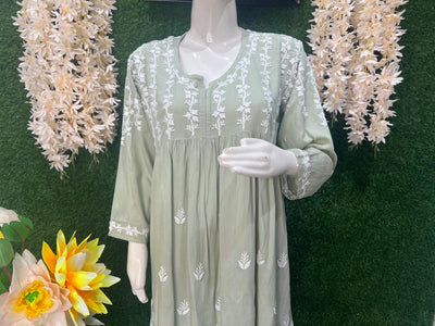 Lucknowi Chikankari Dhoti Co-ord Set in Soft Rayon Fabric