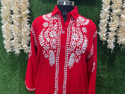 Lucknowi Chikankari Modal Shirt