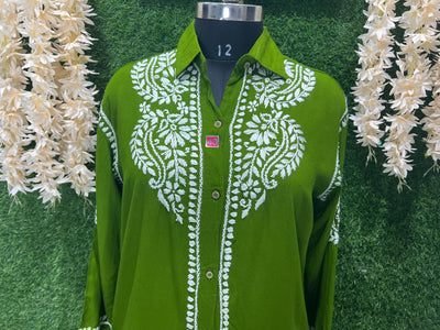 Lucknowi Chikankari Modal Shirt
