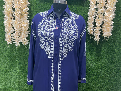 Lucknowi Chikankari Modal Shirt