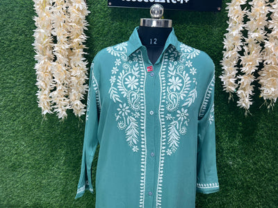 Lucknowi Chikankari Modal Shirt