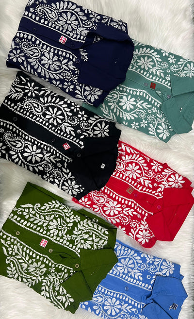 Lucknowi Chikankari Modal Shirt