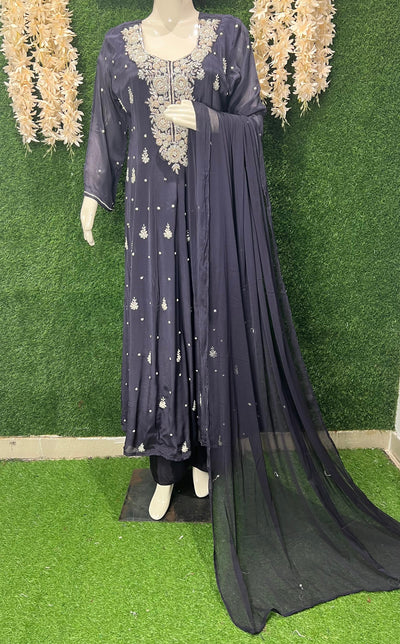 Chinnon Heavy Hand Embroidered Anarkali Suit