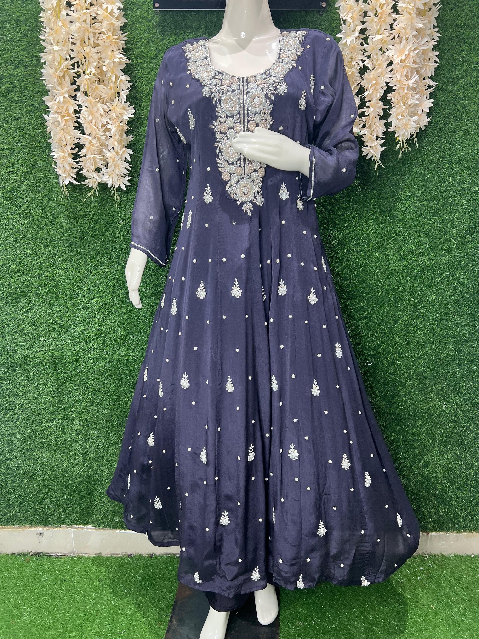 Chinnon Heavy Hand Embroidered Anarkali Suit