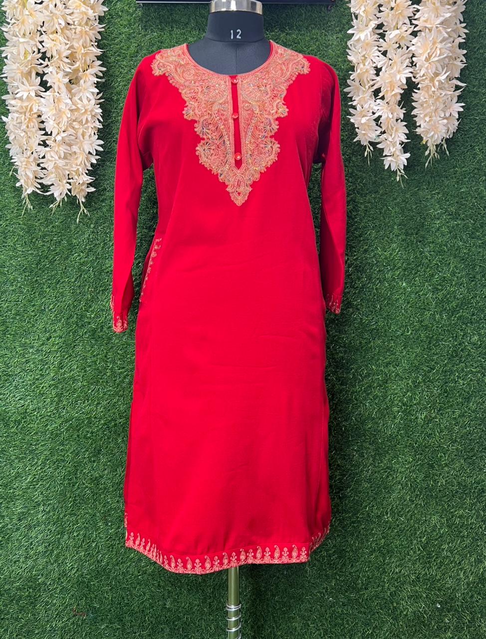 Kashmiri Pheran with Kashmiri Work on Neck and Sleeves