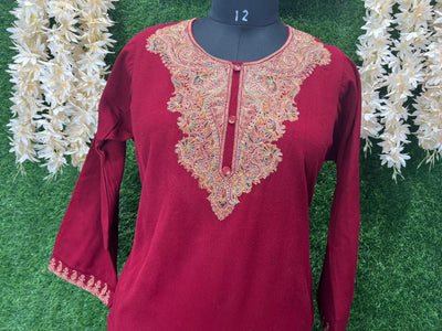 Kashmiri Pheran with Kashmiri Work on Neck and Sleeves