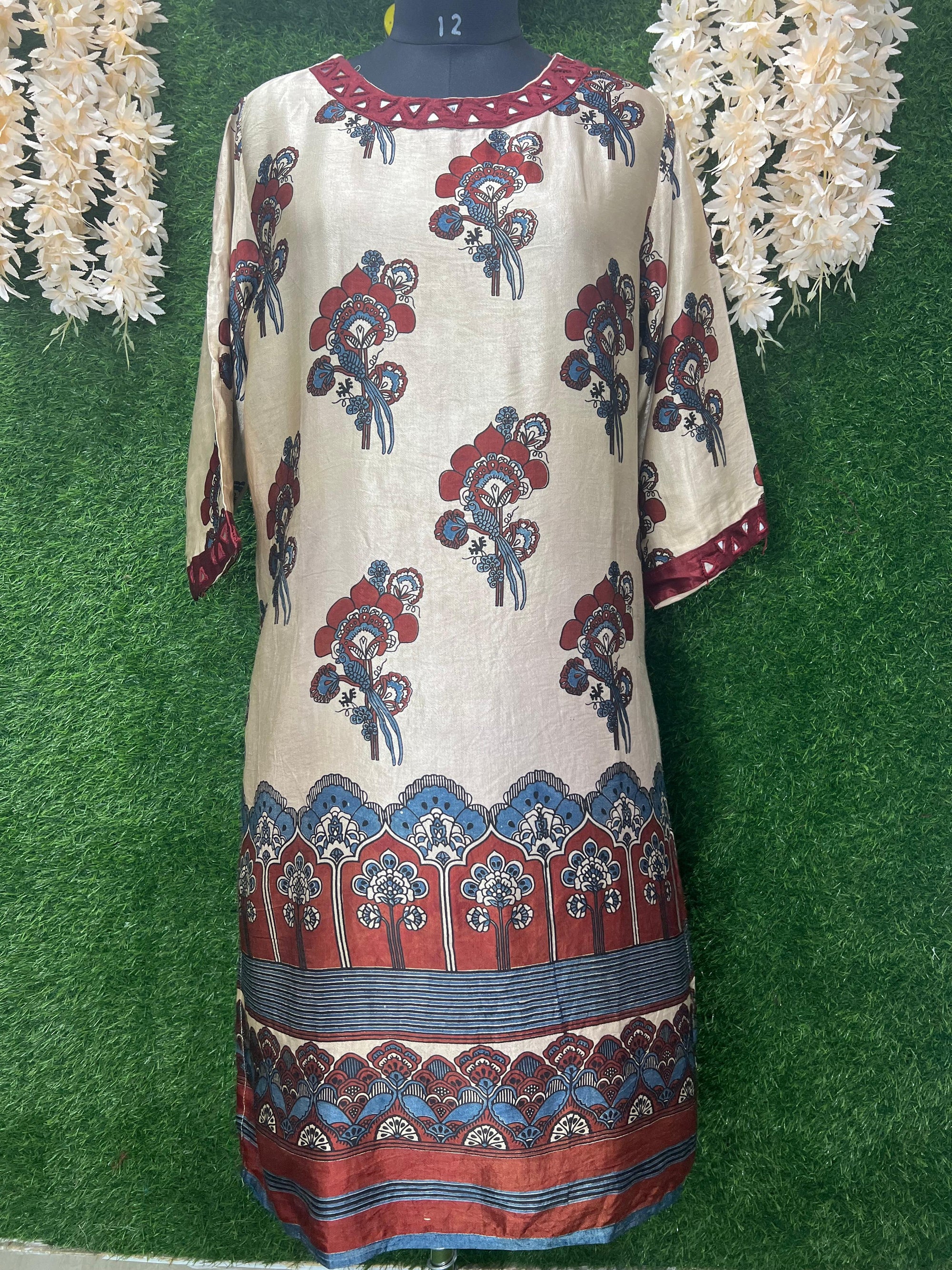Elegant Mashu Silk Printed Kurti