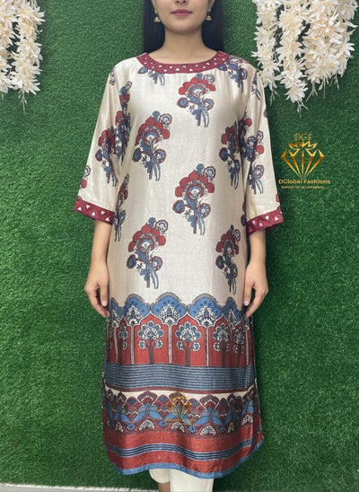 Elegant Mashu Silk Printed Kurti