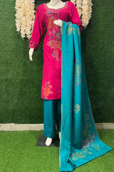 Pashmina Banarasi Weaving Suit Set with Fine Traditional Detailing