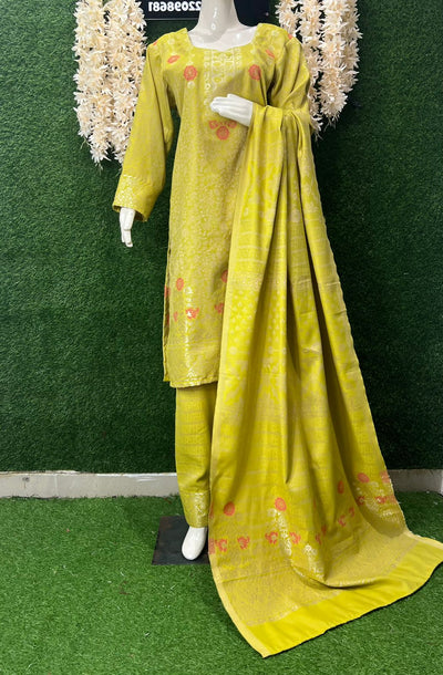 Pashmina Banarasi Weaving Suit Set with Fine Traditional Detailing