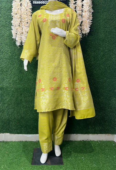 Pashmina Banarasi Weaving Suit Set with Fine Traditional Detailing