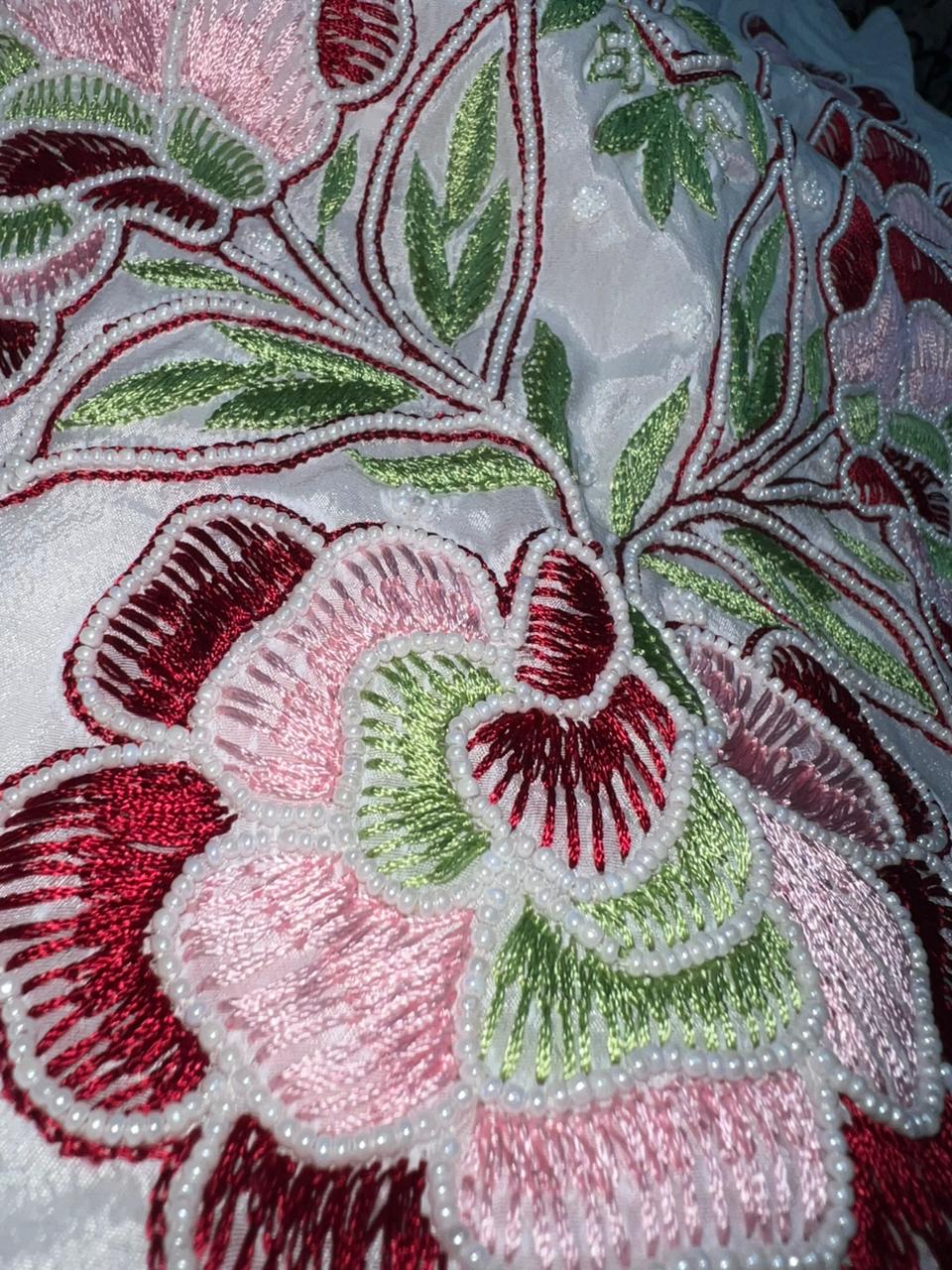 Crepe Lucknowi Chikankari Suit with Resham Work & Pearl Chiffon Dupatta