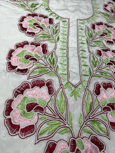 Crepe Lucknowi Chikankari Suit with Resham Work & Pearl Chiffon Dupatta