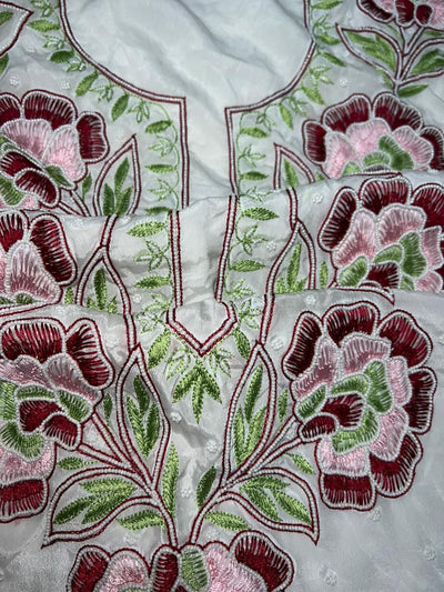 Crepe Lucknowi Chikankari Suit with Resham Work & Pearl Chiffon Dupatta