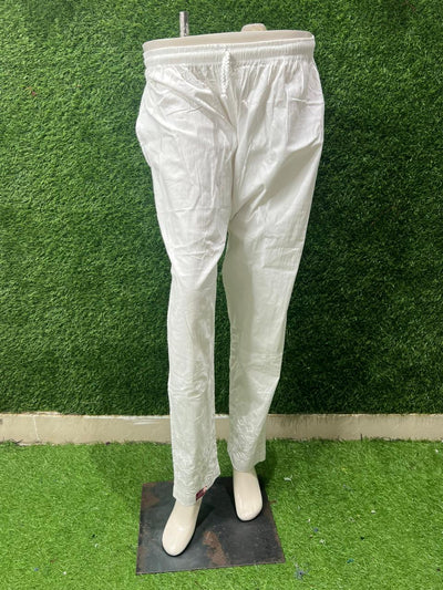 Lucknowi Chikankari Handwork Pants in Cotton & Stretchable Lycra Fabric