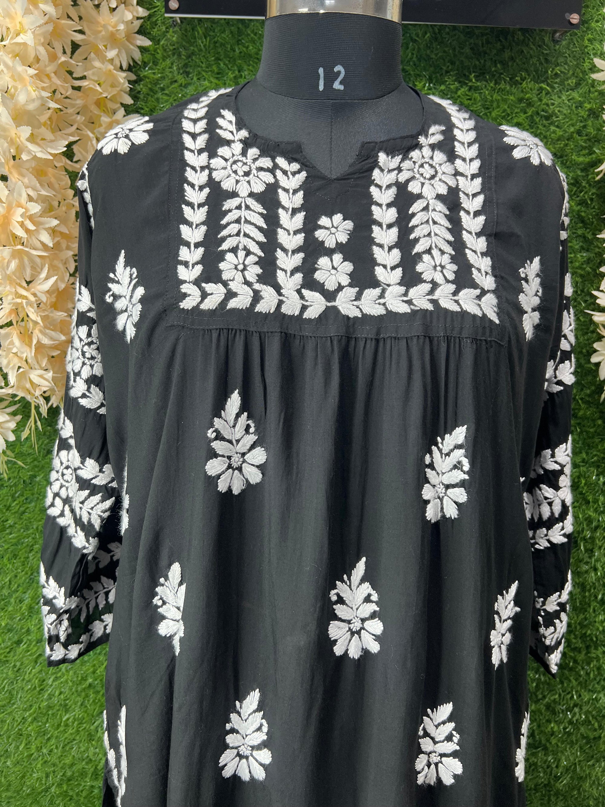 Lucknowi Chikankari Handwork Nyra Cut Kurti with Palazzo Set