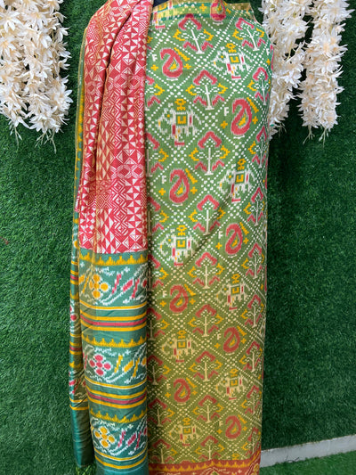 Patola Unstitched Suit Set | Top, Bottom & Dupatta