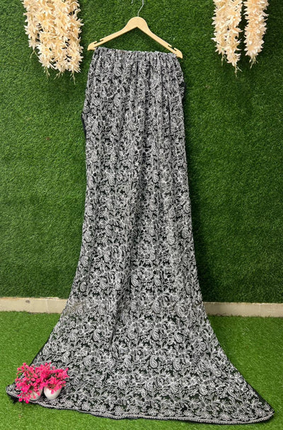 Lucknowi Chikankari Full Jaal Hand Embroidered Georgette Dupatta