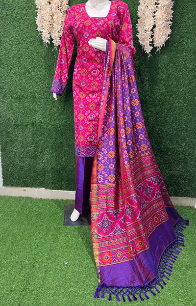 Patola Suit Set with Matching Dupatta