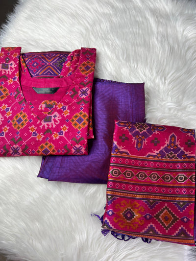 Patola Suit Set with Matching Dupatta
