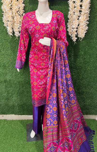 Patola Suit Set with Matching Dupatta