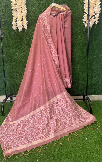 Slub Cotton Saree with  Banarsi Weaving