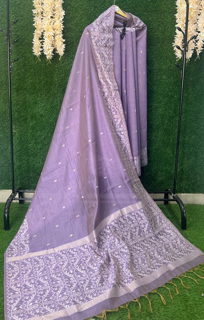 Slub Cotton Saree with  Banarsi Weaving
