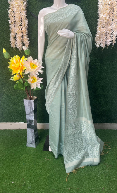 Slub Cotton Saree with  Banarsi Weaving