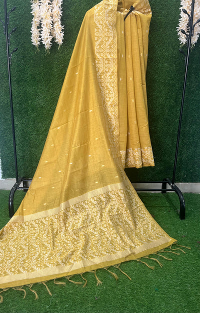 Slub Cotton Saree with  Banarsi Weaving