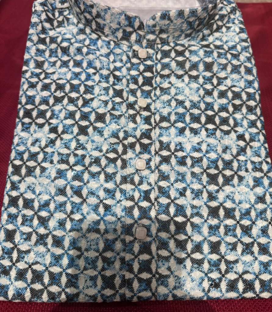 Men’s Party Wear Digital Printed Kurta with Sequin Work