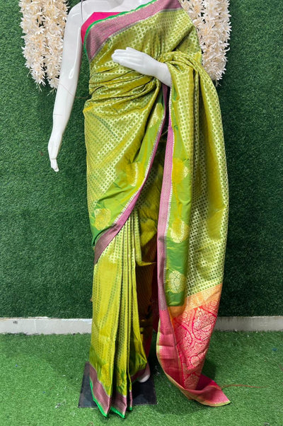 Banarasi Silk Saree with Zari Weaving Border