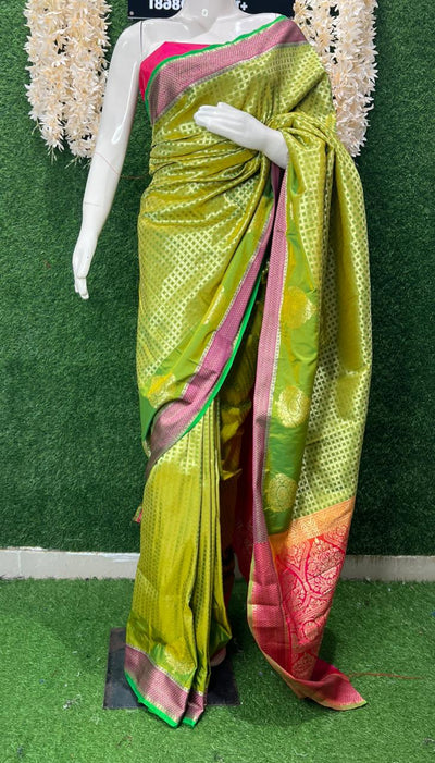 Banarasi Silk Saree with Zari Weaving Border