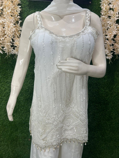 Sharara Suit Set with Intricate Embroidery, Cutdana, Pearl & Sequin Handwork