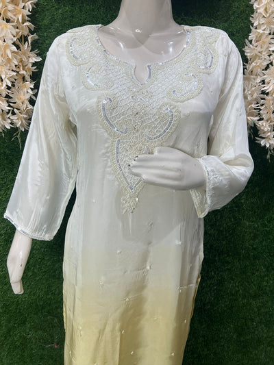 Ombre  Suit Set with Pearl & Sequin Hand Embroidery
