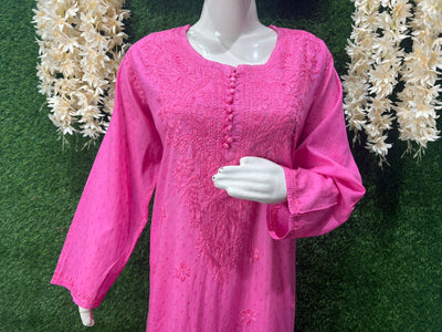 Lucknowi Chikankari Dobby Kurta Palazzo Set