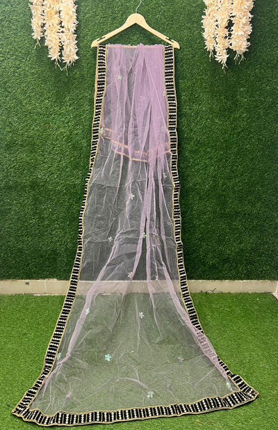 Net Dupatta With Embroidery Border