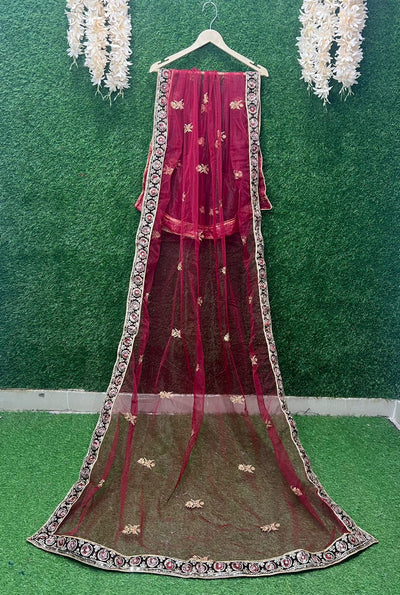 Net Dupatta With Embroidery Border