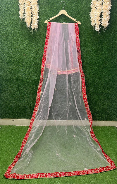Net Dupatta With Embroidery Border
