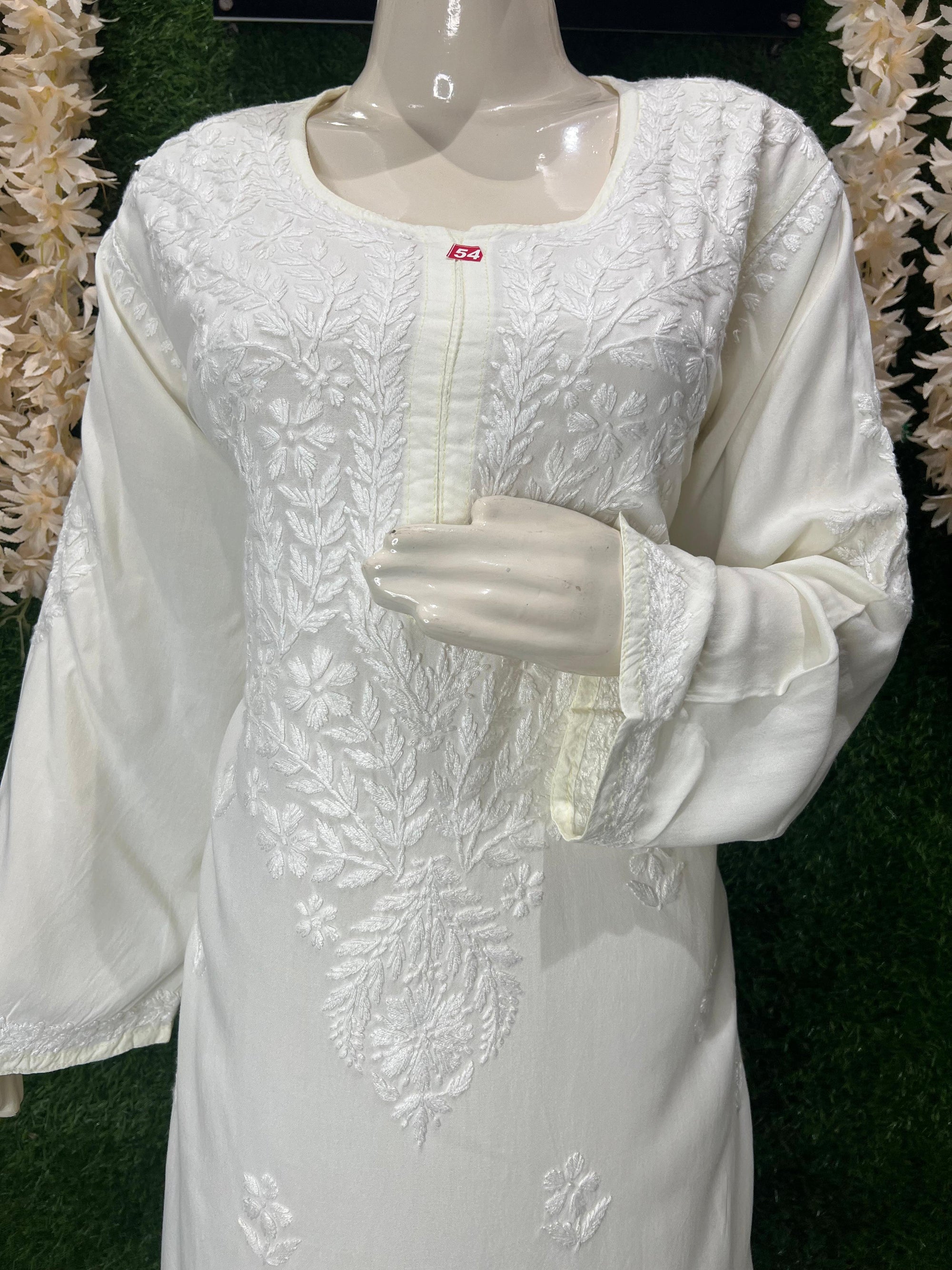 Lucknowi Chikankari Rayon Plus Size Co-Ord Set