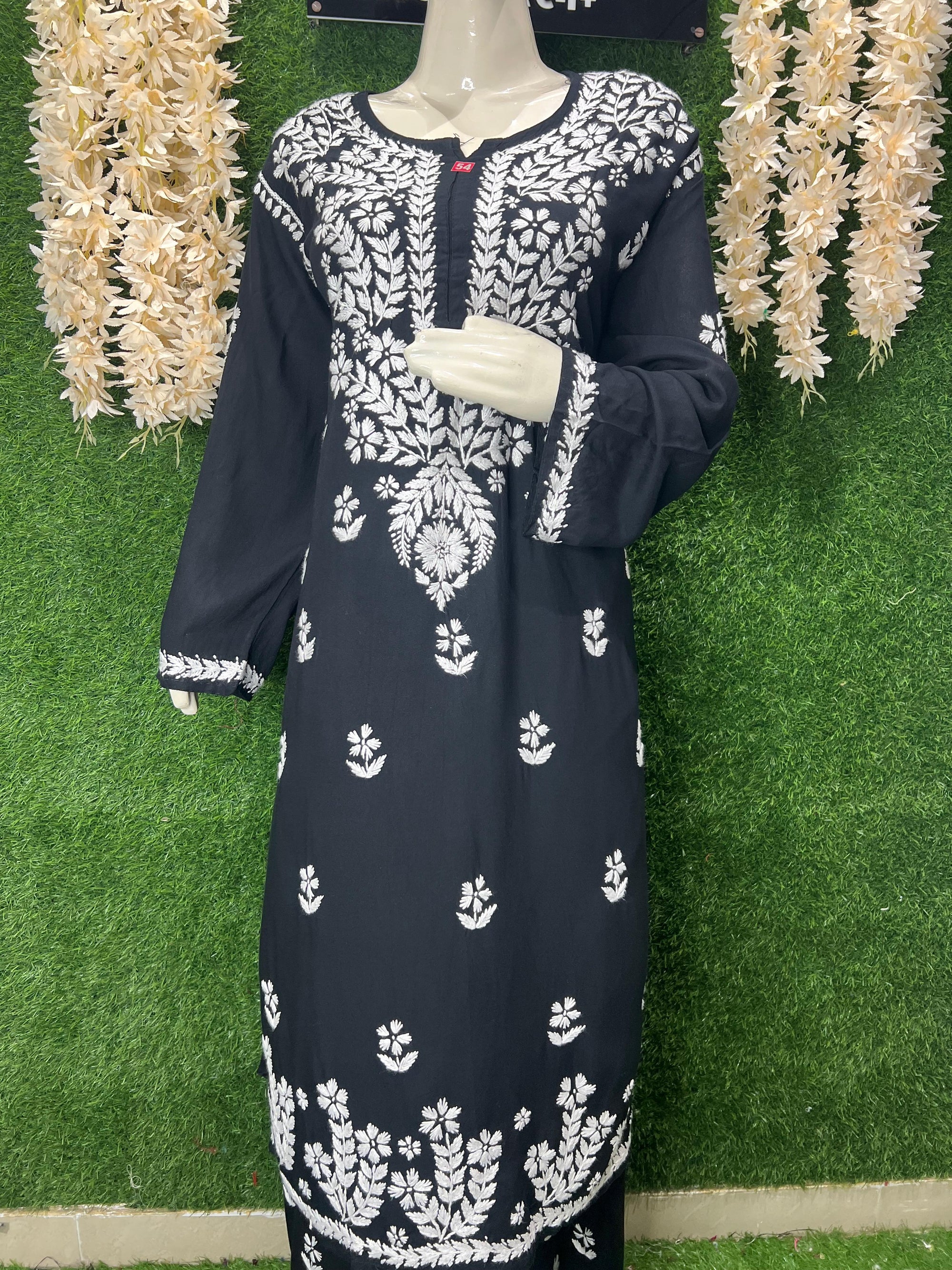 Lucknowi Chikankari Rayon Plus Size Co-Ord Set
