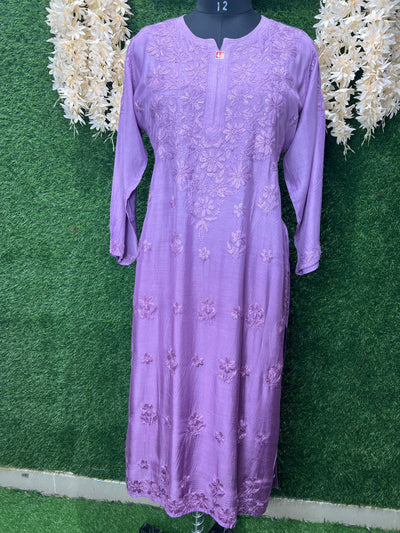 Lucknowi Chikankari Hand-Embroidery Muslin Kurti