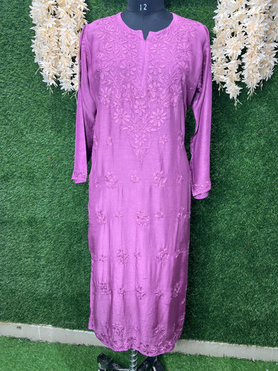 Lucknowi Chikankari Hand-Embroidery Muslin Kurti