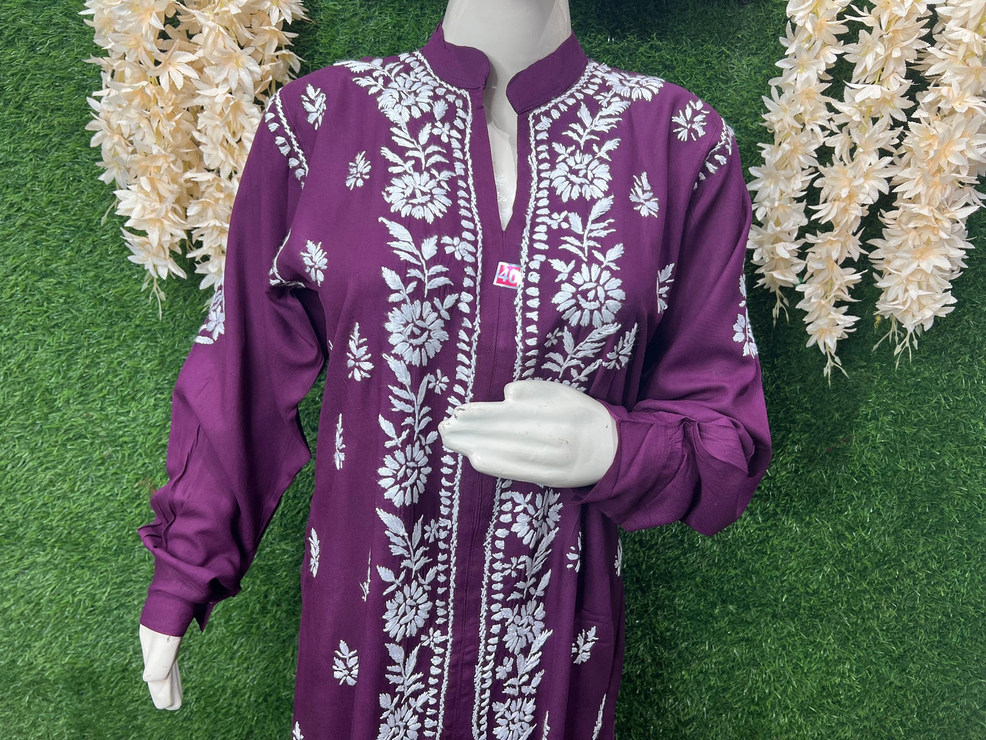 Lucknowi Chikankari Rayon Co-Ord Set with Hand Embroidery