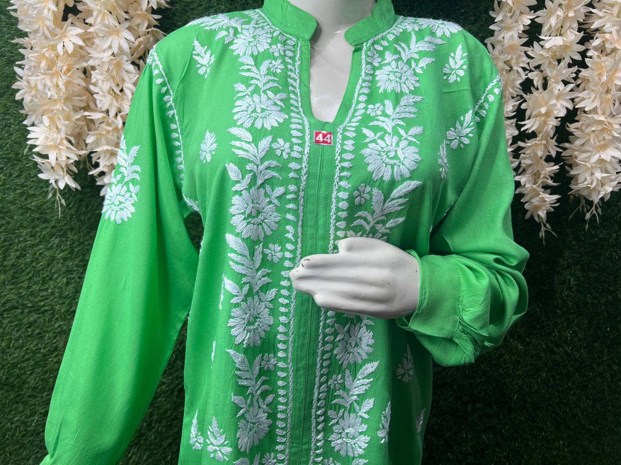 Lucknowi Chikankari Rayon Co-Ord Set with Hand Embroidery
